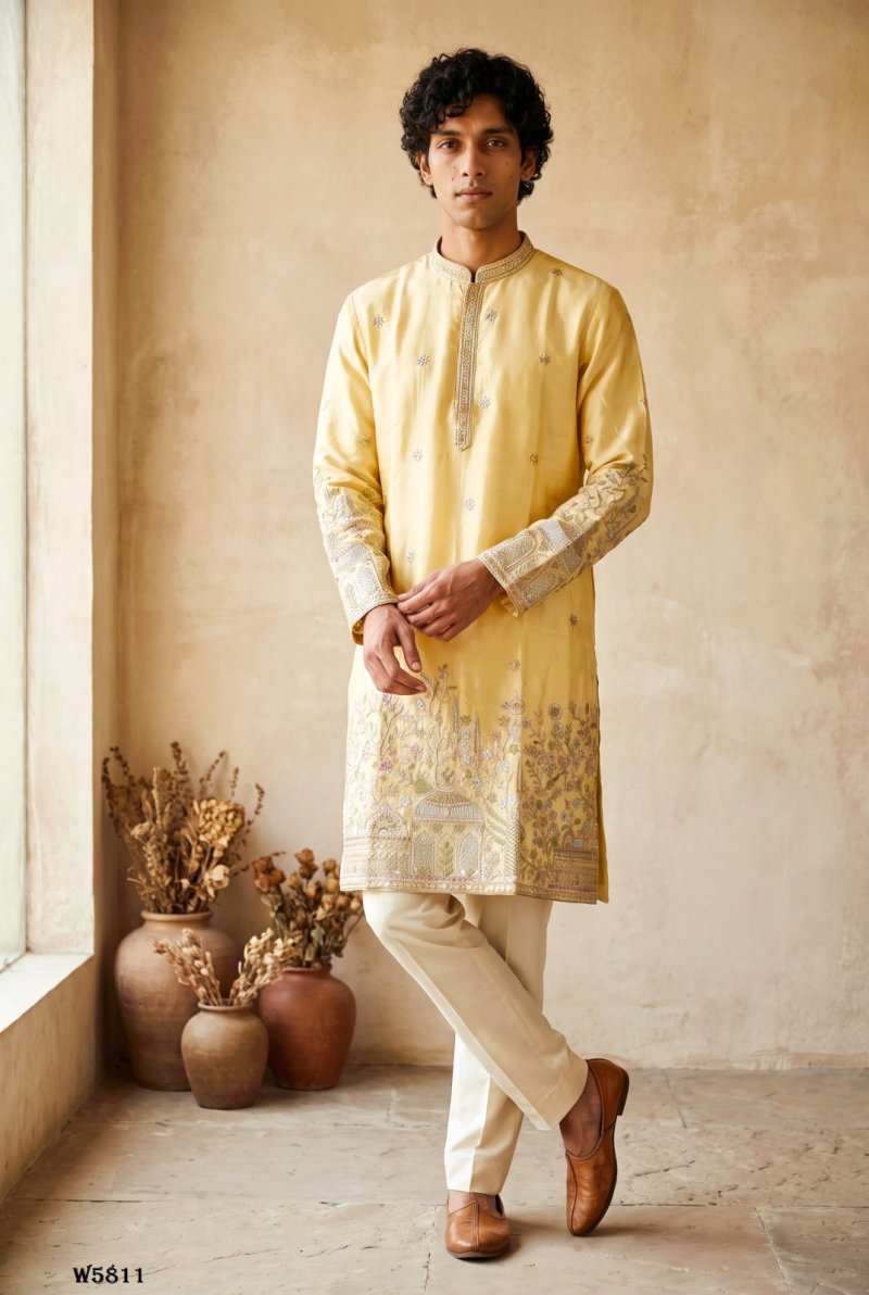 Outluk Wedding Vol 58 Silk Mens Kurta With Pajama 